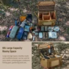 60L Large Camping Storage Bag Collapsible Cooking Trunk Organizer 600D Oxford Fabric, Waterproof Bottom Black//Khaki 2