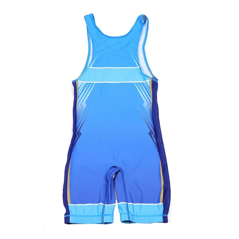 Tight Training Suit Print Wrestling Suit Freestyle Competition Training One-piece Wrestling Children Adult High Stretch men