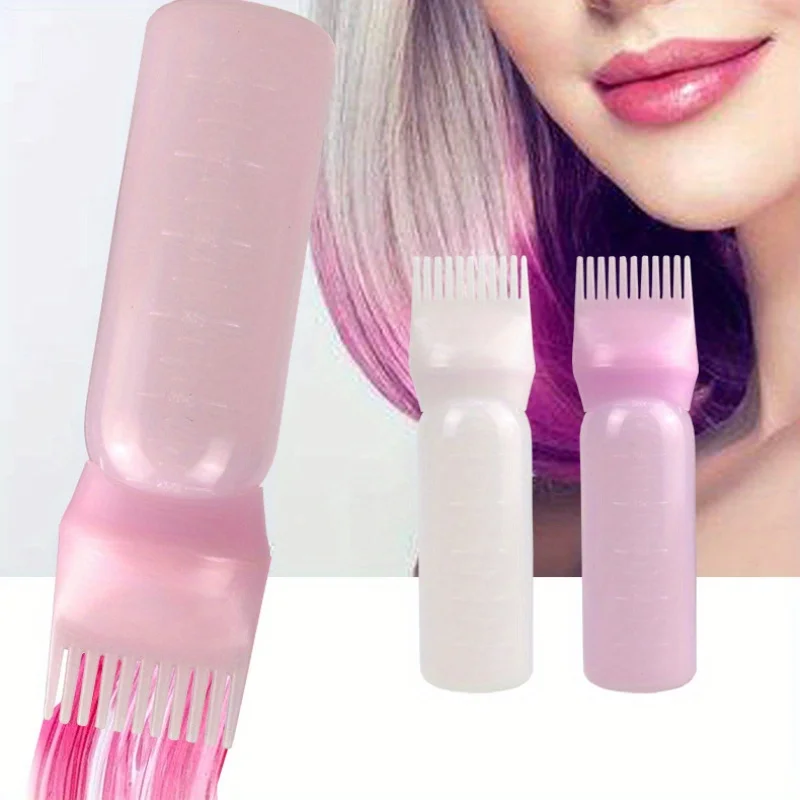 Hair Styling Tool 2pcs/Set Silicone Hair Comb With Root Comb Applicator Bottle Set Hair Oil Applicator Shampoo Brush Salon