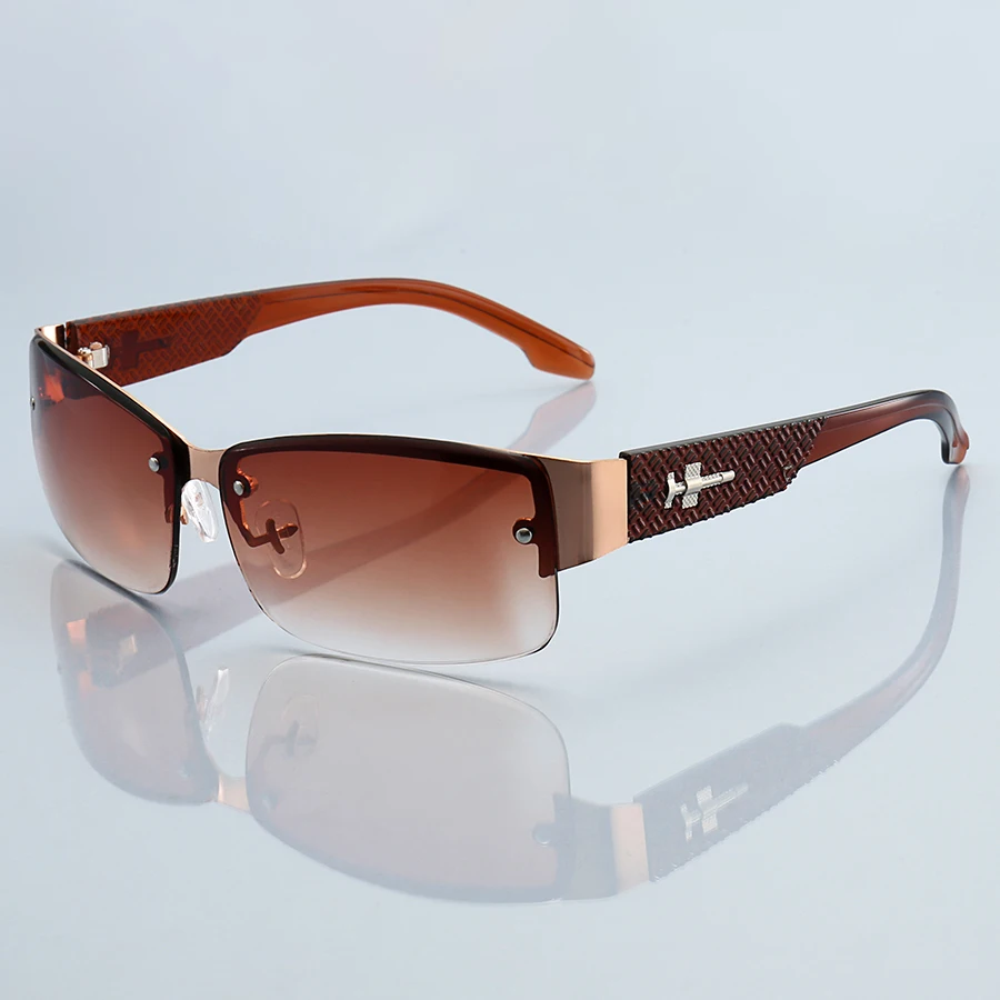 Outer Blue Square Sunglasses,Fashionable Men's Metal, UV400 Gradient Lenses for Timeless Style