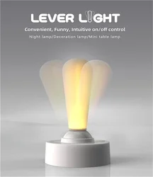 Dimmable Lever Lamp - Bedside Table Lamp - Wall Mounted Night Light - Suitable for Bedroom/Bathroom/Living Room/Outdoor Camping