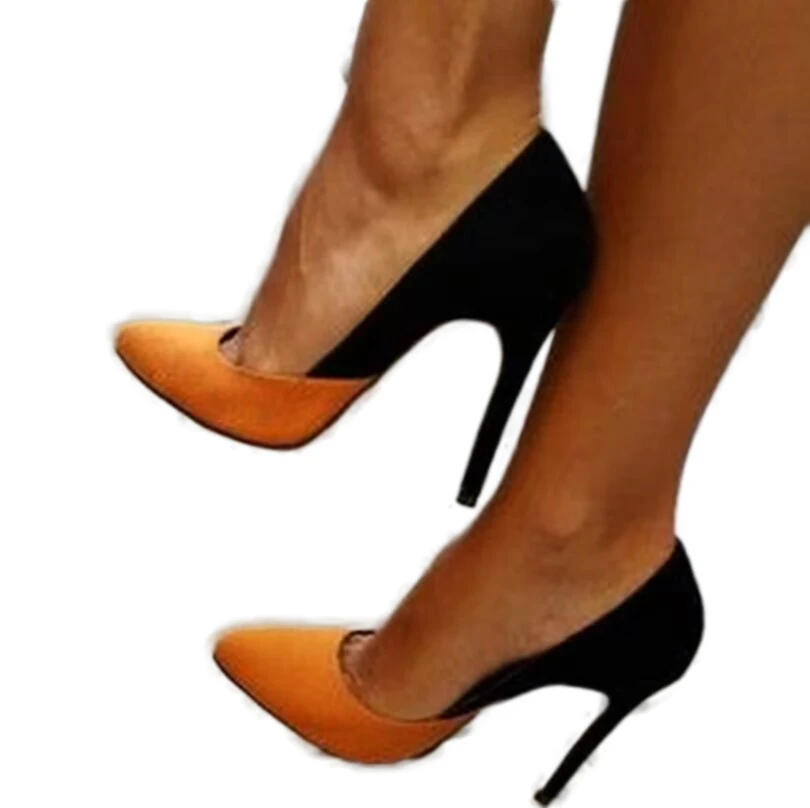 

shofoo shoes.Fashion women's high heels. Multi color. About 11 cm heel height. Pointed toe pumps. Four season shoes Fashion show