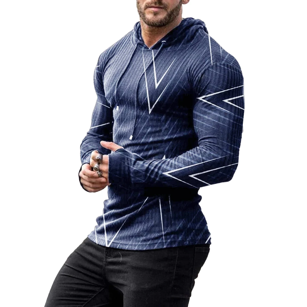 

Activewear Hoodies 3D Print Casual Jumper Long Sleeve Mens Muscle Print Regular Running Slim Fit Sports Stylish