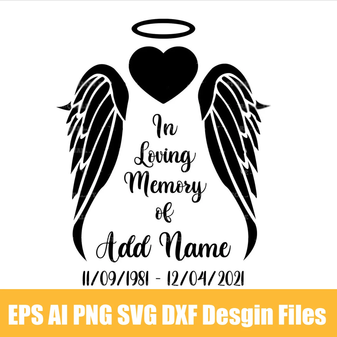 In Memory Angel Wings SVG EPS AI PNG Files for Cricut and Silhouette, Dripping Letters, T-shirt Print wood routers for sale Woodworking Machinery