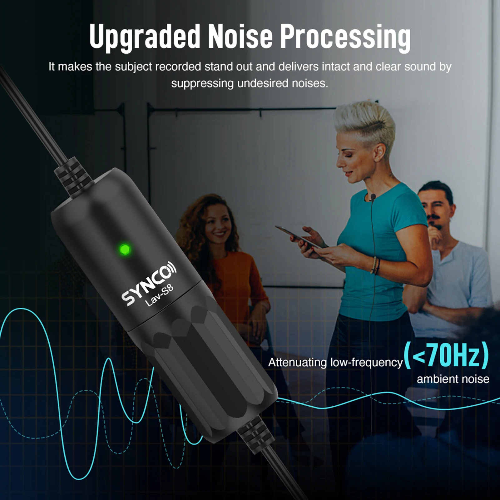 SYNCO LAV-S8 Lavalier Microphone – 3.5mm TRRS/TRS Stereo Mic For Phones, Cameras, DSLR 5 thumbnail image