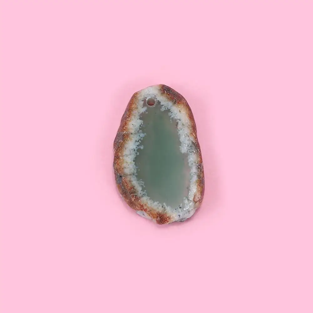 Natürliche Achat Geode Brasilien Heilung Reiki Stein Schmuck Zubehör Quarz Anhänger Hause Dekoration DIY – Detail 4