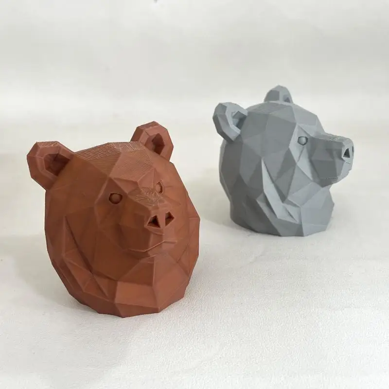 3D 프린팅 곰 머리 모양 조각상 가정용 데스크탑 장식품 자동차 트레일러 커플링 커버 장식