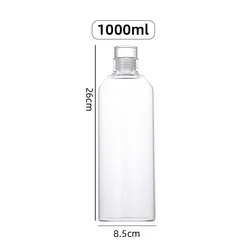 Large Capacity Transparent Glass Water Bottle - Portable and Versatile - 300ML-1000ML (1000ml)