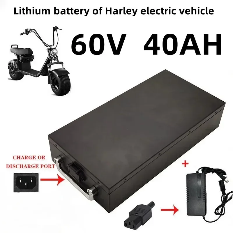 New Full Capacity Power 18650 Lithium Battery 60V20ah-60ah Lithium Battery Pack Suitable for 250-2000W+Lithium Battery Charger