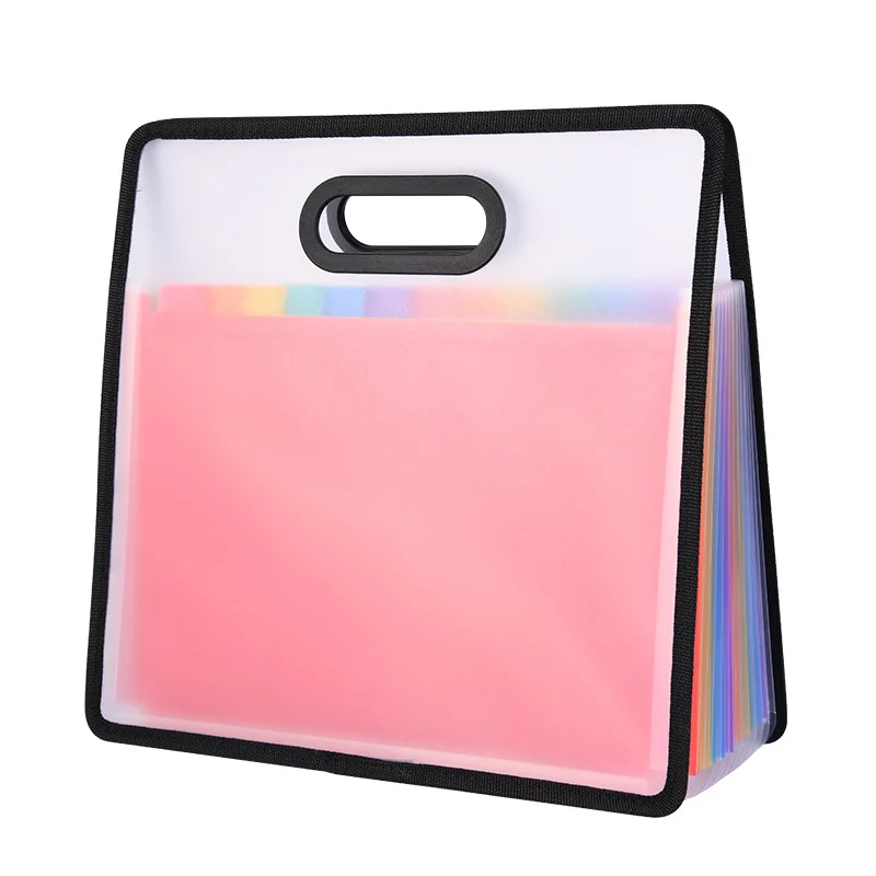 

New Portable A4 Folder 12-layer Rainbow Accordion Case Organ Package Expanding Wallet Data File Ticket Clip Office Supplies