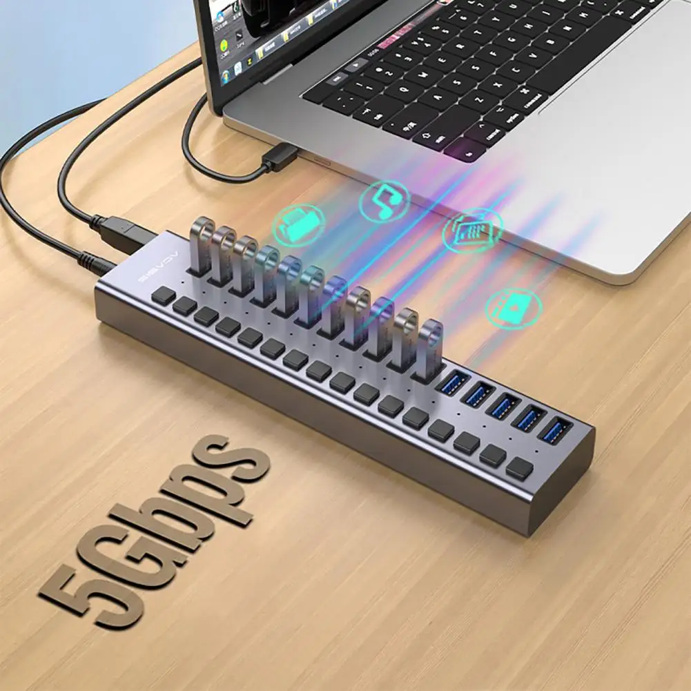 

Data Transmission with Switch 13/16 Ports USB3.0 Hub Multi Splitter Adapter for PC