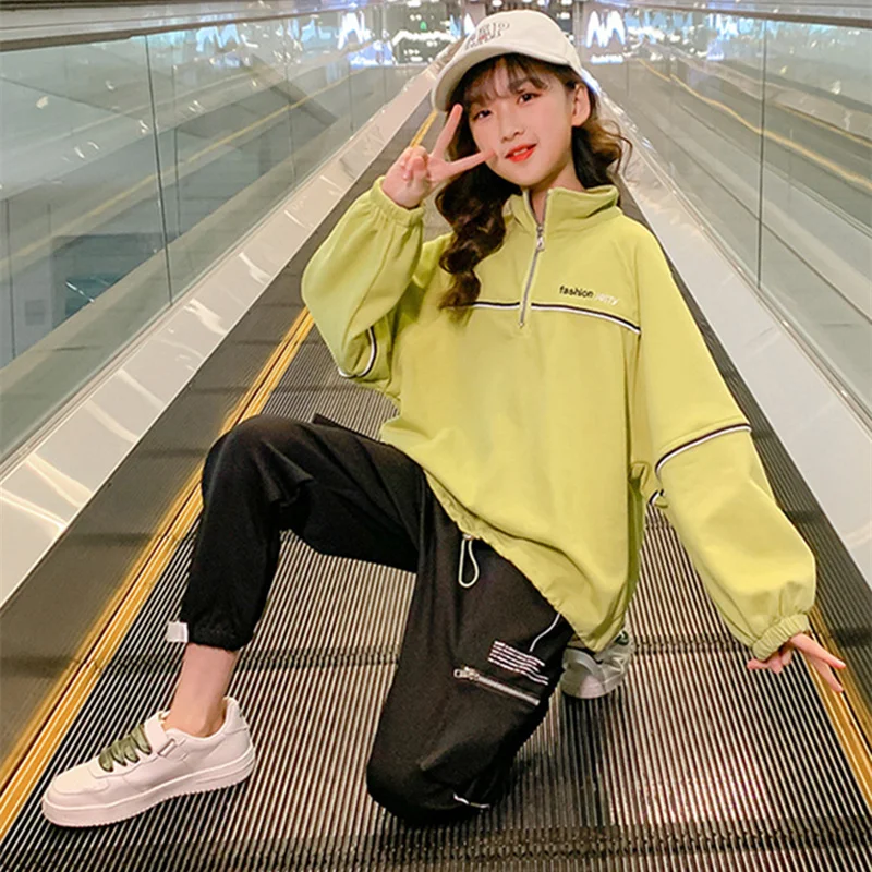 

Girls Suit Sweatshirts +Pants Cotton 2Pcs/Sets 2022 Spring Autumn Thicken School Outfits Sports Sets Kid Baby Children Clothing
