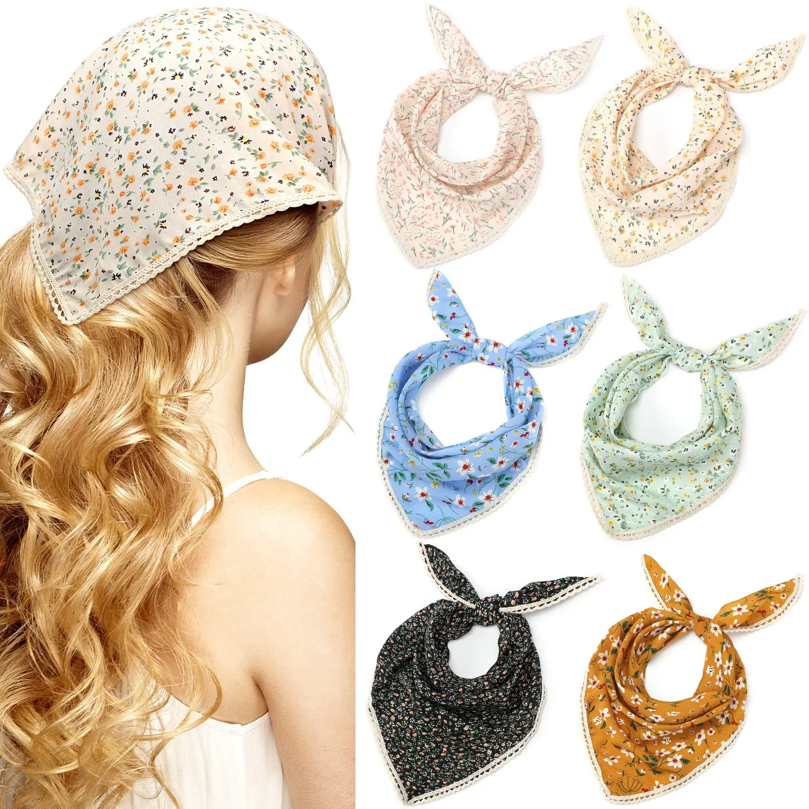 Hair Scarf Headscarf Bandanas Floral Hair Bandanas Bandana Print
