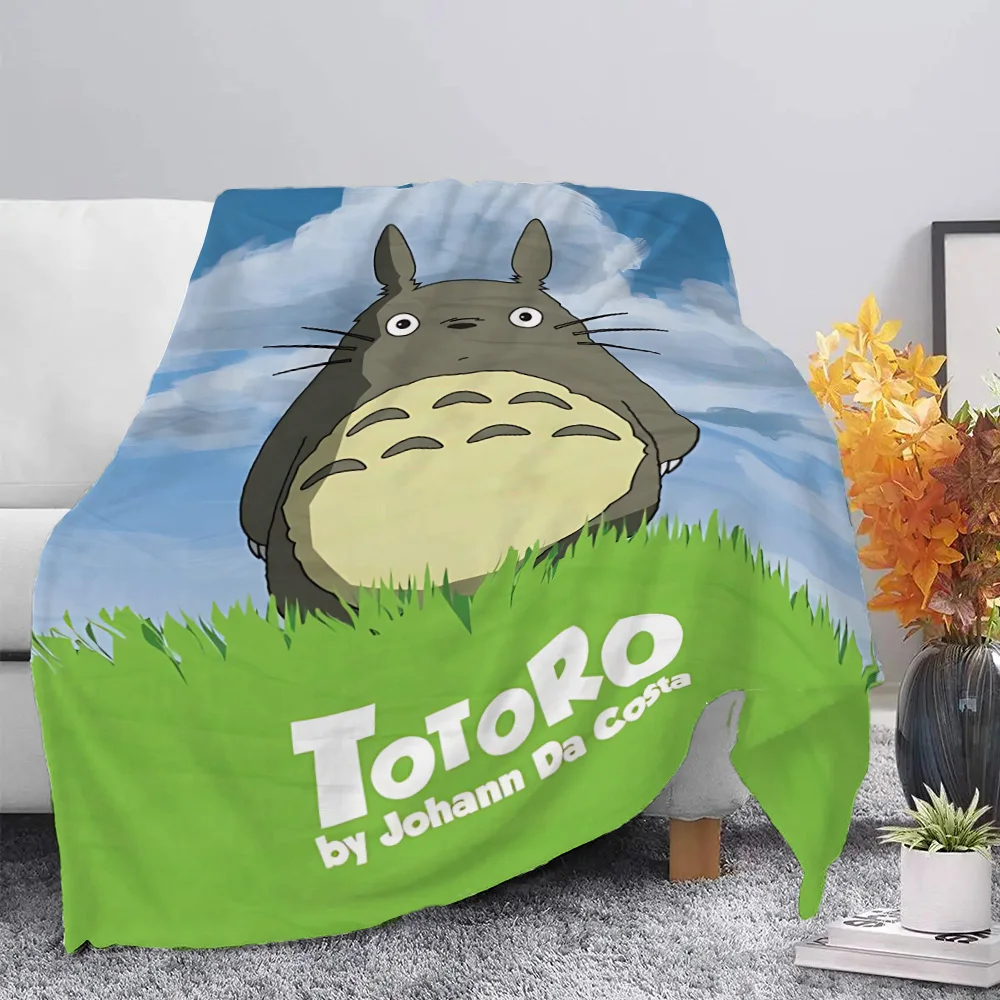 Cartoon Printed Blanket Picnic Blankets Warm Blanket Soft and Comfortable Blanket T-TotoroS Home Travel Birthday Gift 2
