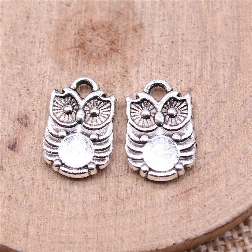 

Pendant Owl Charms Jewelry Materials 14x10mm 20pcs
