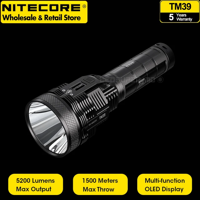 1500 Meters Max Throw Nitecore TM39 5200 Lumens High Power LED Flashlight  Searchlight with Battery Pack - AliExpress