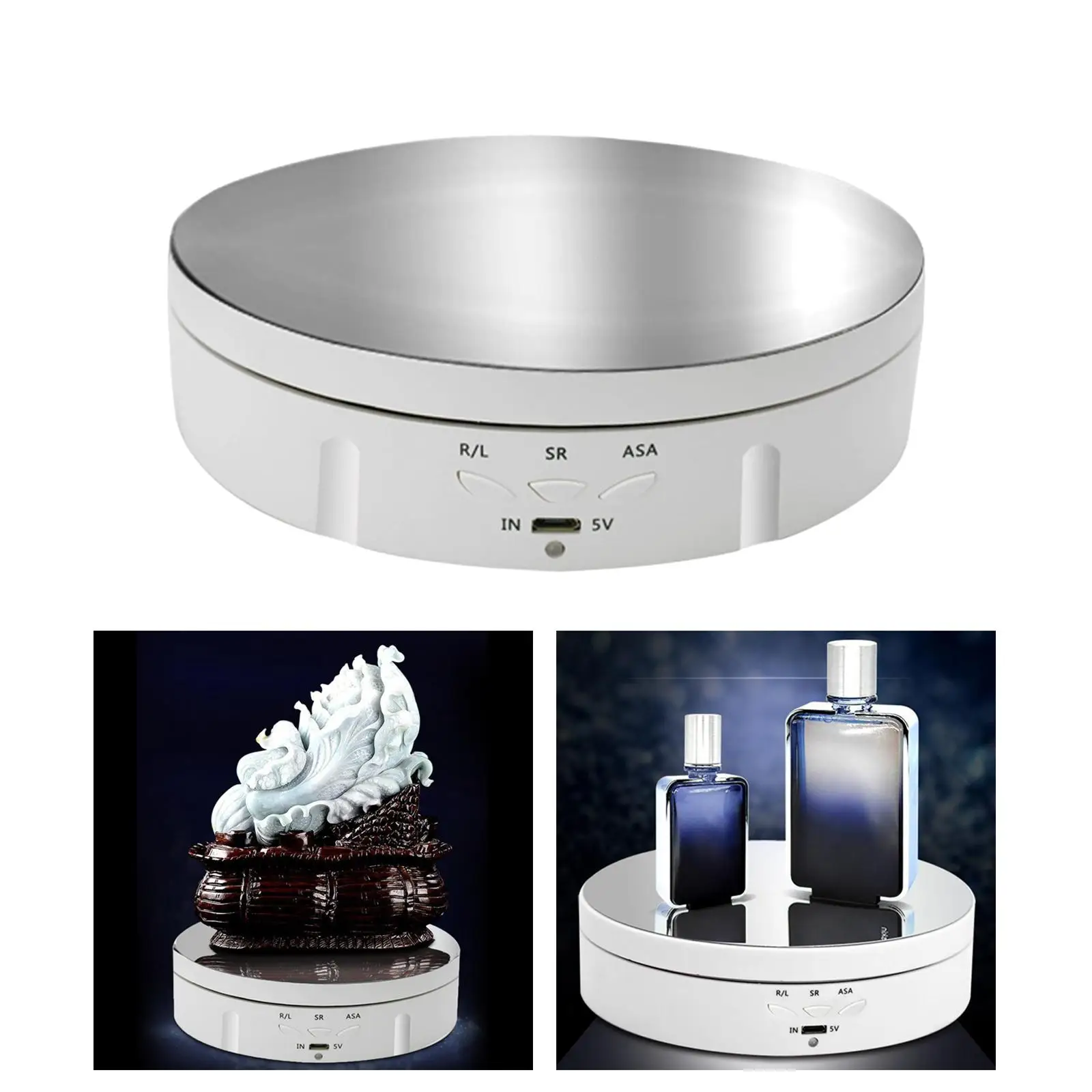 Electronic Rotating Turntable Jewelry Holder with USB Power Cable for Watch