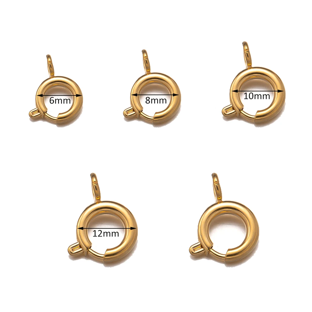 4/5 stücke Edelstahl Runde Frühling Ring Verschluss Stecker Verschluss Schloss Finden Für DIY Halskette Armbänder Schmuck Machen Material – Detail 1