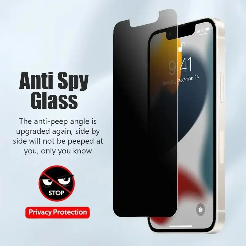 1-5 pezzi protezione schermo privata in vetro temperato anti-spia a copertura totale per iPhone 15 14 13 12 11 16 17Pro MAX 16Pro XS Max XR - immagine 2