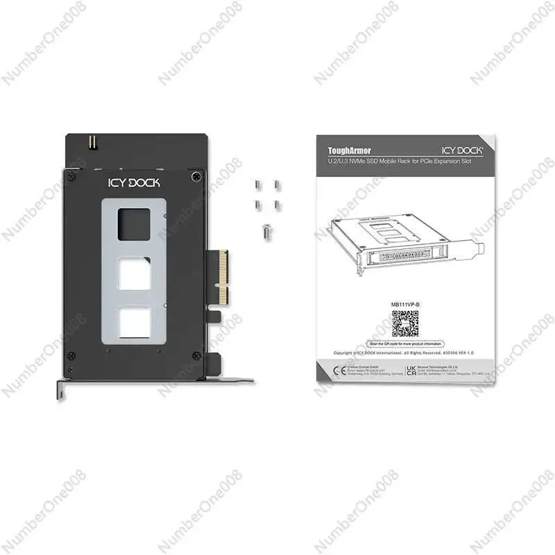 ICY DOCK 하드 디스크 확장 카드 U.2 NVMe SSD PCIe 어댑터 하드 디스크 추출 상자 MB111VP-B