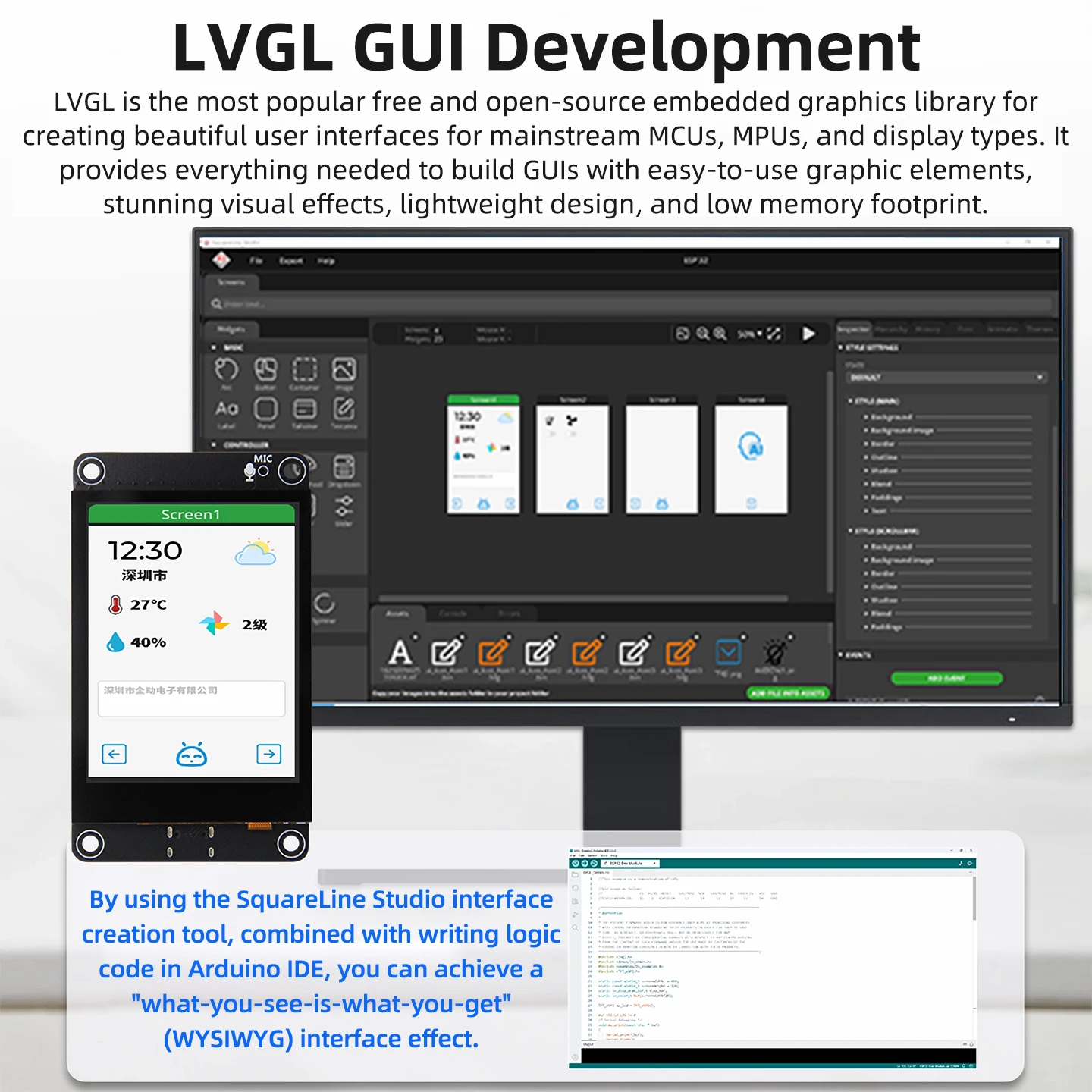 ESP32-S3 개발 보드, 2.8인치 IPS 터치 디스플레이 탑재, 아두이노 LVGL GUI 지원, WiFi, 블루투스, 샤오지 AI 로봇 채팅, 딥시크 지원