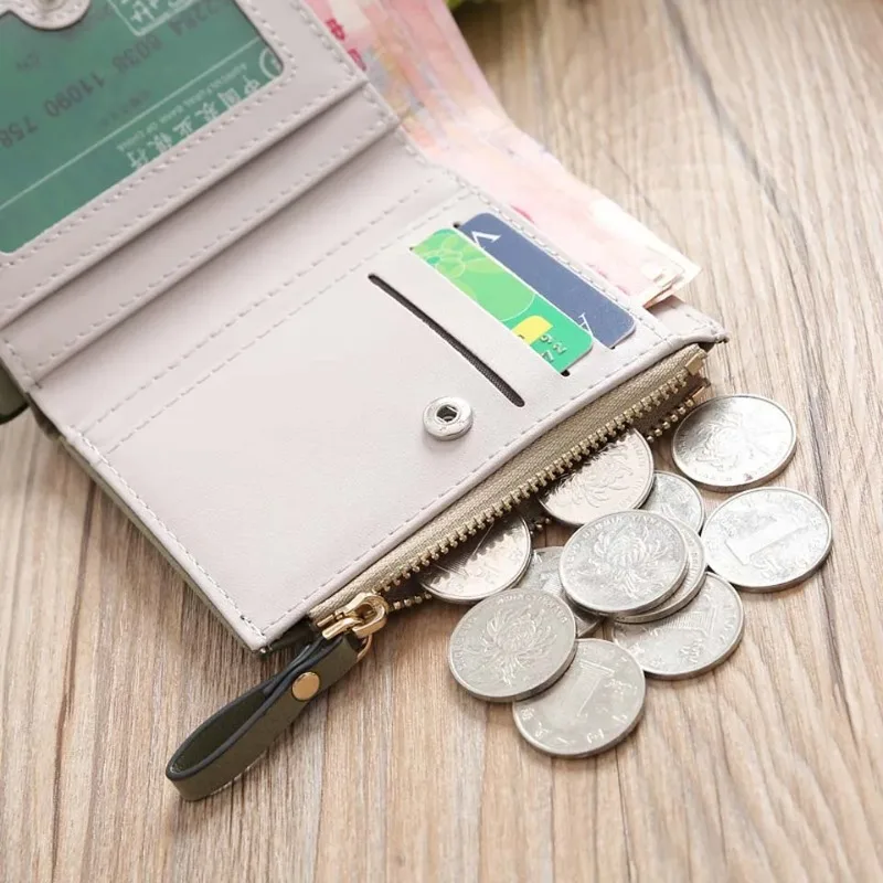 Vintage Leather Wallets Cartoon Animal Fox Candy Colored Girls Coin Bags Women Key Wallets Cute Mini ID Card Holder