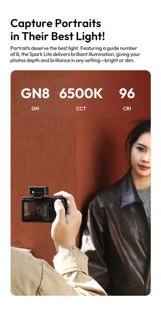 Ulanzi SL01 Flash Mini Per Fotocamera - GN8, 6500K, Ricaricabile USB-C, Per Esterni E Ritratti - Foto 10