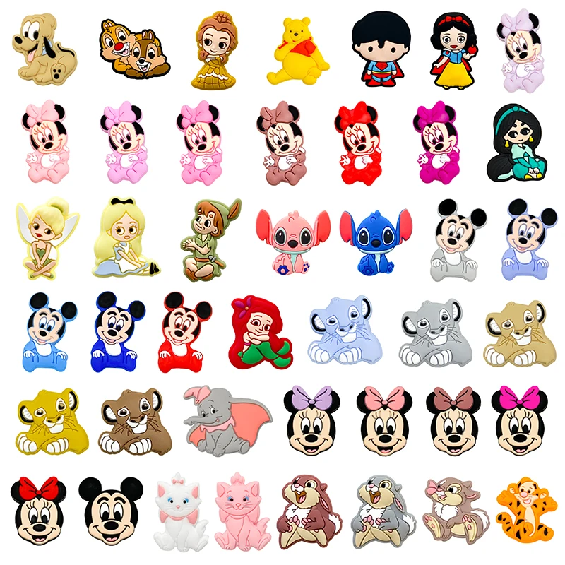 Disney Silicone Bead Baby Pacifier Bead Holder Silicone Dummy Pacifier Chain Accessories BPA-Free Customized 10pcs