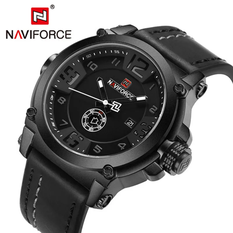 CURREN Luxe merk voor heren, militaire stopwatch, waterdicht, leer, chronograaf, herenmode, kwartshorloge (koffiekleur), koffiebruin, chronograaf, kwartshorloge