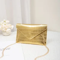 Sac de soirée en or et argent pour femmes, pochette élégante à la mode pour Banquet, sacs à bandoulière avec chaîne, bourse de luxe, sacs de fête de mariage, portefeuille 1