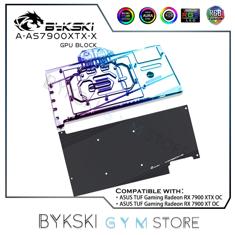 Bykski Gpu Water Block Per Sapphire Radeon Rx 7900 Xtx Nitro + Scheda Grafica, Con Piastra Posteriore Raffreddamento Ad Acqua Cooler A-Sp7900Xtx-X