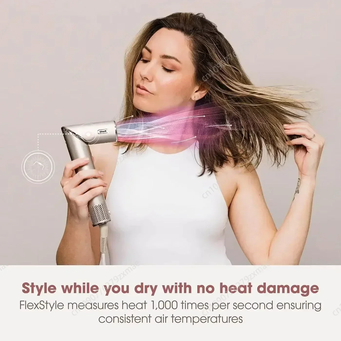Professional  5-in-1 Multi-function Shark FlexStyle Negative Ion Hair Dryer/Airwarp Hot Air Brush & Multi-Styler Hair Curlers 4