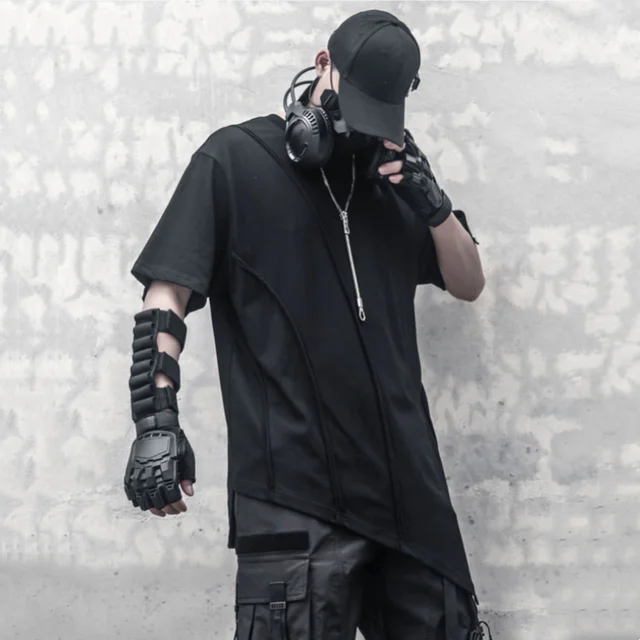 Men's Irregular Tactical Cargo T Shirt 1