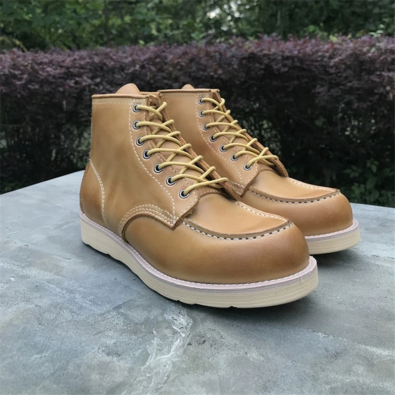 

Мужские Винтажные ботильоны в британском стиле, роскошные мотоциклетные ботинки ручной работы, с крыльями, для улицы, работы, обувь из коровьей кожи, весна-осень