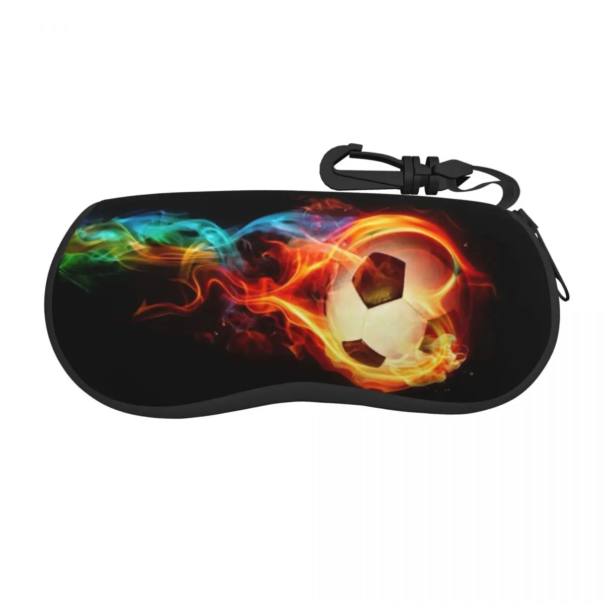 

Soccer Ball Flames Shell Eyeglasses Case Men Women Fashion Football Flaming Glasses Case Sunglasses Box Pouch