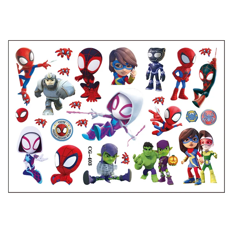 Disney Spidey And His Amazing Friends Temporary Tattoos For Kids Birthday Party Supplies Favors Cute Tattoos Stickers Decoration tattoo sticker temporary tattoos