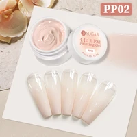 UR SUGAR 8ml Gel de Peinture pour Ongles Couleurs Rose Nude 4 en 1 Utilisé pour Dégradé, Couverture des Bords, Lignes et Motifs de Stamping 1