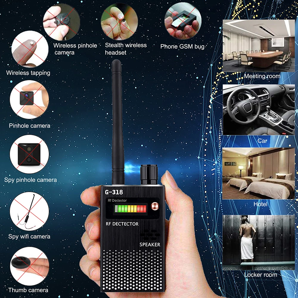 G318 RF Signal Detector Wireless Monitoring Equipment Positioning System Tracker Detection Interfere Signal Blocker 6