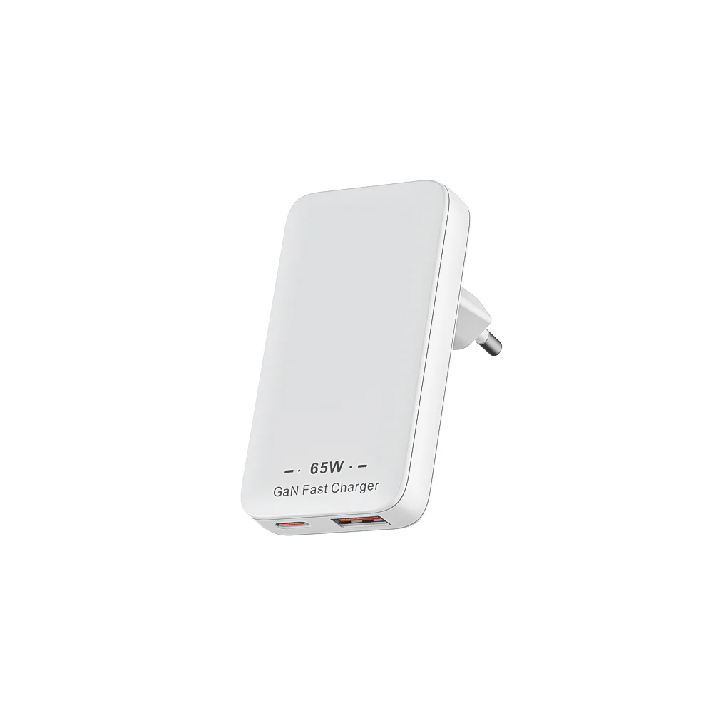 Flat USB C Wall Charger 65W GaN USB-A USB-C Wall Charger Ultra Slim Folding Travel Dual Port USB Wall Charger For Phones Tablets 1