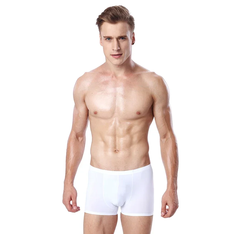 Men Boxer Shorts 5Color underpants ice silk sexy Calzoncillos Hombre Slips Ropa Interior Home Underwear man L XL XXL XXXL Boxers
