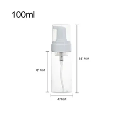 Portable Refillable Foaming Pump Bottle for Facial Cleanser and Lotion - Plastic Dispenser (Clear 100ML)