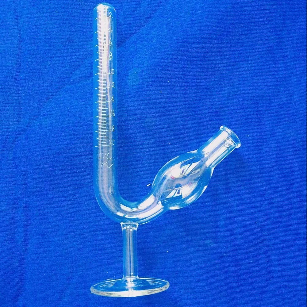 유리 시트 발효 튜브, 투명 체중계 실험실 발효 튜브, 기본 실험실 가스 생산, 새 cu, 10ml, 20ml, 50ml