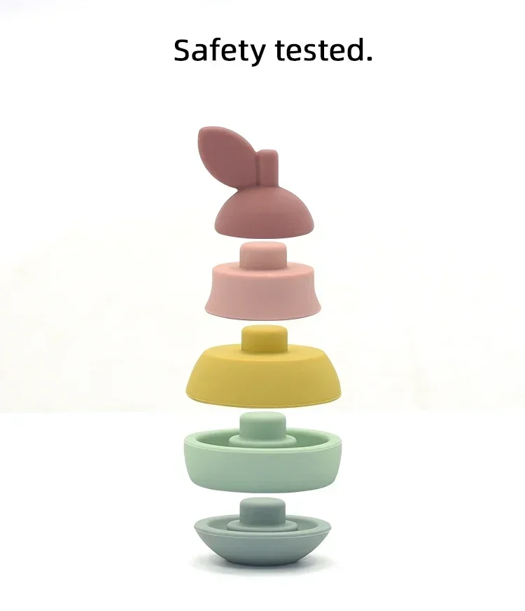 Stacking Fruit Shape Silicone Educational Toy BPA Free for Kids Brain Development