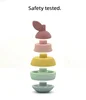 Stacking Fruit Shape Silicone Educational Toy BPA Free Cute Silicone Apple Pear Shape Design Good for Kids Brain Development Toy 4