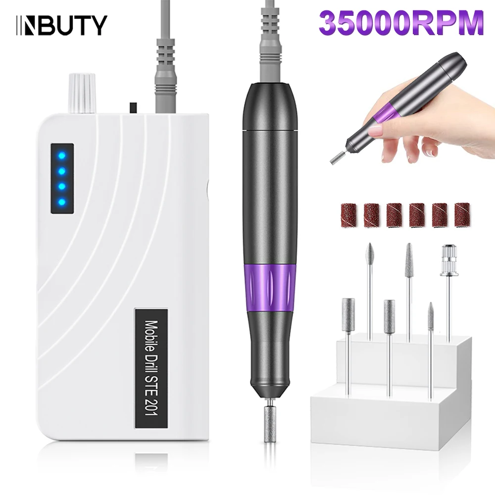 Beaulush-네일 드릴 기계, 35000RPM, 충전식 전기 네일 샌더, 젤 제거, 전문 매니큐어 기계 장비 네일드릴