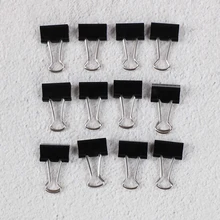 

12Pcs Black Metal Binder Clips File Paper Clip Photo Stationary Office Supplies Extra Strong Hold Clip File Organizer Tools