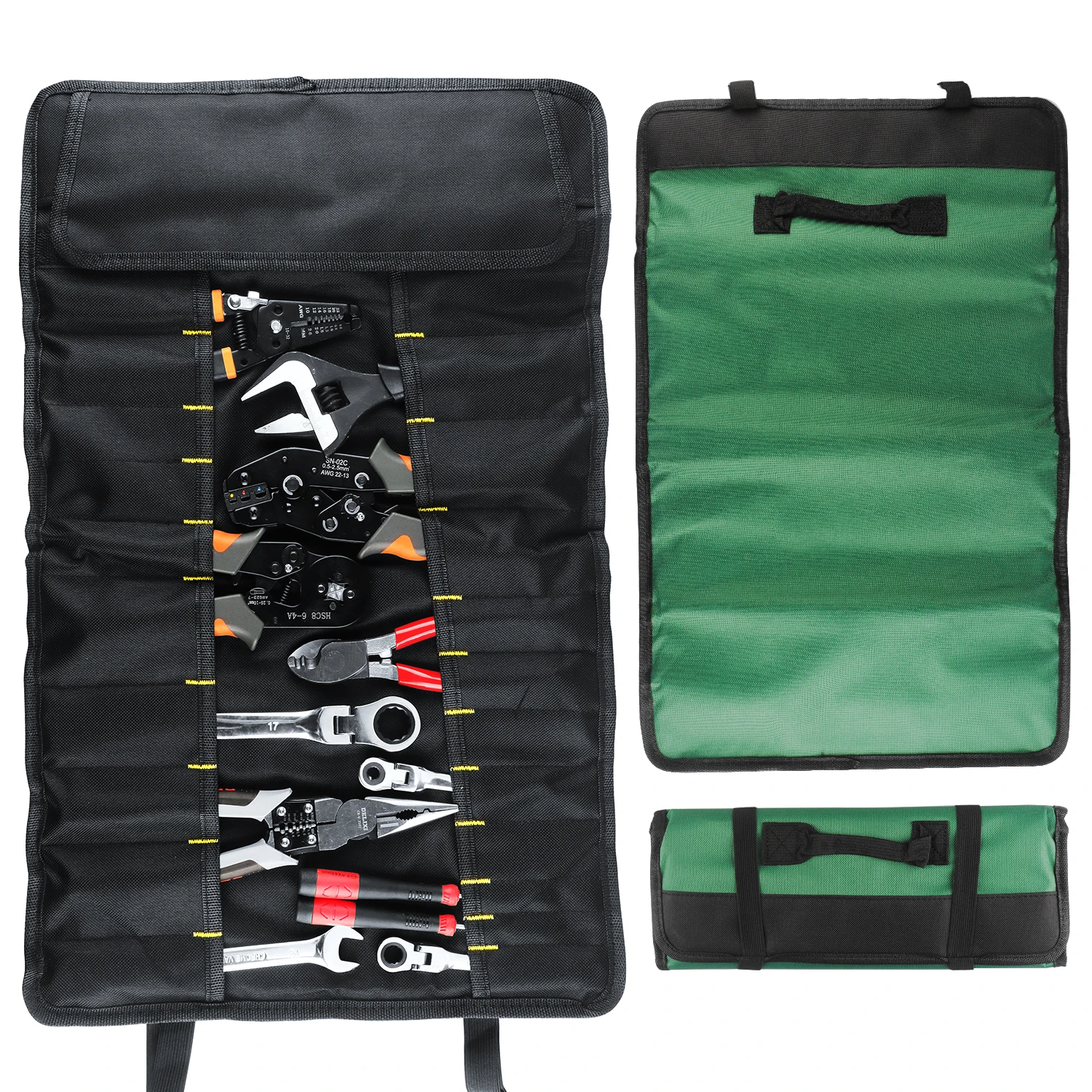 Werkzeugrolltasche, 23-Fach Werkzeugtasche, Tragbare Multifunktions-Werkzeugrolltasche, Werkzeug-Organizer, Schraubendreher- und Schraubenschlüssel-Aufbewahrung – Detail 4