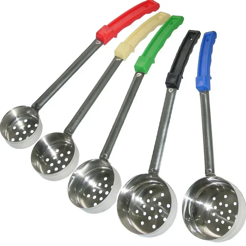 Stainless Steel Pizza Sauce Spoon with Long Rubber Handle Anti-Hot Pizza Spread Ladle Measuring Spoon Sauce Tools