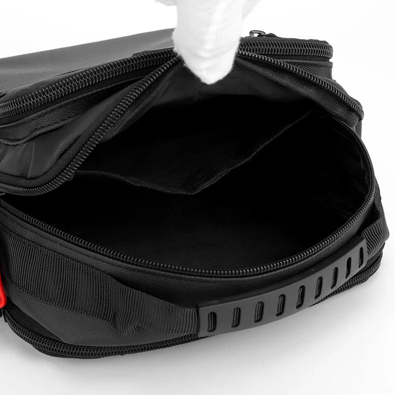 Men's leisure messenger bag, large capacity, multi compartment adjustable strap, zipper type, durable black daily shoulder bag,