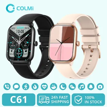 COLMI C61 풀 스크린 블루투스 통화 스마트워치, 심박수 수면 모니터, 100 스포츠 모델, 남녀공용 스마트 워치, 1.9 인치